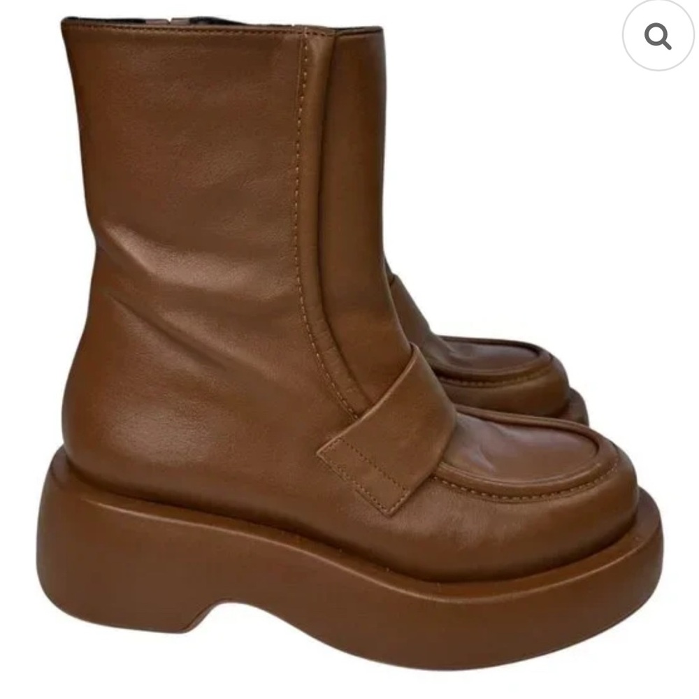 Paloma Barcelo Brown Platform Ankle Boots